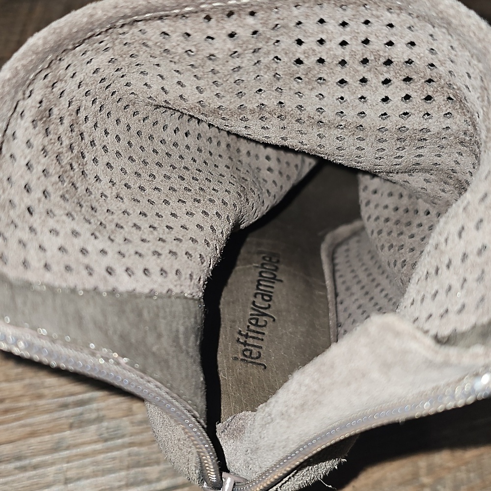 Jeffrey Campbell Perforated Taupe Ankle Boots Size 6 - Picture 7 of 10